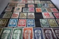 Collection of old german stamps in album Royalty Free Stock Photo