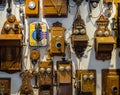 Collection of old obsolete telephones exhibits in the museum