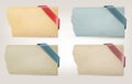 Collection of old paper banners with ribbons. Vect Royalty Free Stock Photo