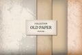 Collection of old paper textures. Newspaper with old grunge vintage unreadable paper texture background. Retro paper background. Royalty Free Stock Photo