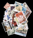 Collection of old postage stamps of Greece. Royalty Free Stock Photo