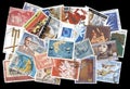 Collection of old postage stamps of Greece. Royalty Free Stock Photo
