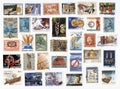 Collection of old postage stamps of Greece. Royalty Free Stock Photo