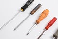 Collection of old screwdrivers Royalty Free Stock Photo