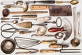 Collection of old vintage cutlery Royalty Free Stock Photo