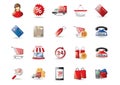 Collection of online shopping icons. Vector illustration decorative design Royalty Free Stock Photo
