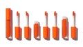 Collection of orange lip glosses Royalty Free Stock Photo