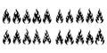 Collection of Ornamental Fire Elements Stylized Flame Designs for Creative Projects Royalty Free Stock Photo