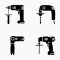 Collection of oscillating multi tool icons set Royalty Free Stock Photo
