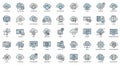 Cloud Computing and Data Management Icon Set Royalty Free Stock Photo