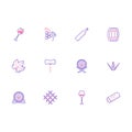 Collection of outline wine icons
