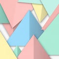 A collection of overlapping pastel-colored triangles Royalty Free Stock Photo