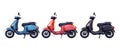 Collection Pack of Stylish Scooters Colors Models set against transparent background Royalty Free Stock Photo