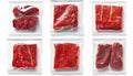 Collection of packages Dried beef Delicious Simple set on white background Royalty Free Stock Photo