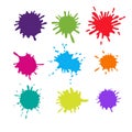 Collection of paint splash. Vector set brush strokes. Isolated on white background Royalty Free Stock Photo