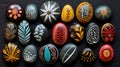 Collection of painted smooth river stones