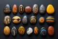 Collection of painted smooth river stones