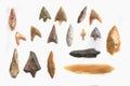 collection of paleolithic flint human tools