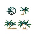 Collection of palm tree summer logo Royalty Free Stock Photo