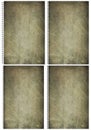 Collection of 4 paper sheet with different spiral bindings for posters, backgrounds or websites