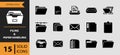 Collection of 15 paper handling and filing icons isolated on white background Royalty Free Stock Photo