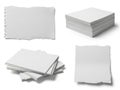 Collection of paper sheets isolated on white background Royalty Free Stock Photo