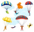 Parachutist vector set