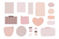 Collection of pastel colored paper notes. Blank banners, planner sticky notes for to-do-list, paper sheets, speech bubbles and Royalty Free Stock Photo