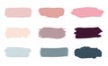 Collection of pastel grunge brush stroke vector set