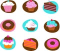 Collection of pastry icons