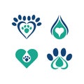 Collection of paw logo design template Royalty Free Stock Photo