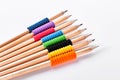 Collection of pencils on white backgrounnd. Royalty Free Stock Photo