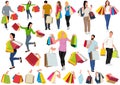 Collection of People Carrying Shopping Bags