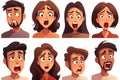 Collection of People Expressing Various Emotions AI Generated