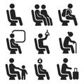 Collection of People Sitting in Different Postures and Activities Royalty Free Stock Photo