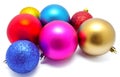 Collection of perfect colors christmas balls isolated Royalty Free Stock Photo