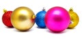 Collection of perfect colors christmas balls isolated Royalty Free Stock Photo