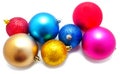 Collection of perfect colors christmas balls isolated Royalty Free Stock Photo