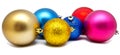 Collection of perfect colors christmas balls isolated Royalty Free Stock Photo