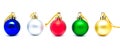 Collection of perfect retro colors christmas balls isolated Royalty Free Stock Photo