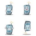Collection phone character cartoon style set