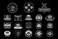 Collection of photography logo templates, photo studio vintage badges vector Illustrations Royalty Free Stock Photo