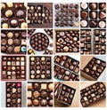 Collection of 16 Pics of chocolade Pralines Royalty Free Stock Photo