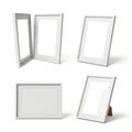 Collection of picture frames isolated on white background Royalty Free Stock Photo