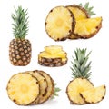 Collection of pineapple fruits Royalty Free Stock Photo