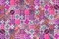 Collection of pink patterns tiles Royalty Free Stock Photo