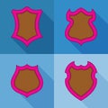 Collection of pink shields with shadows Royalty Free Stock Photo