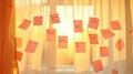 Daily Goals on Sticky Notes in Golden Sunlight Royalty Free Stock Photo