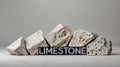 Pitted limestone blocks arranged with clear typography showcasing material texture Royalty Free Stock Photo
