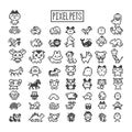 Collection of pixel animals like vintage personal game. Royalty Free Stock Photo